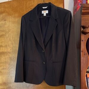 Talbots Black Pinstripe Blazer